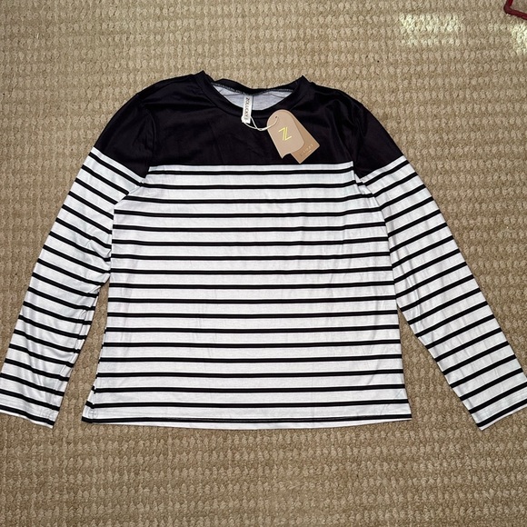 Zolucky T-shirt tee stripped Size L - Picture 9 of 9
